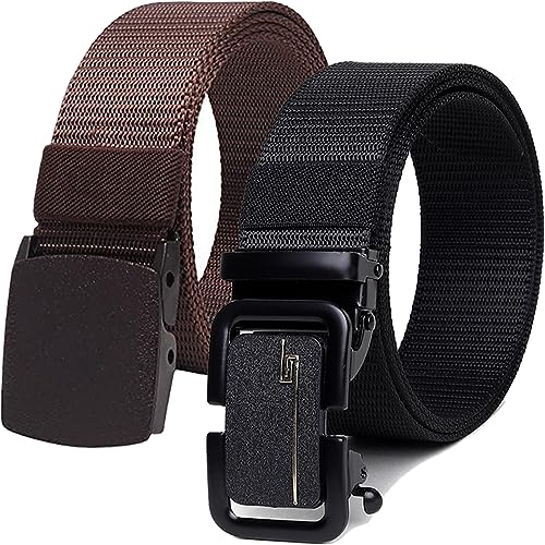 Image of Men's Formal /Causal Automatic Push Lock Nylon Woven Belt Combo Set for Men (OPD-75)