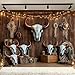 5PCS Western Party Decorations, Longhorn Balloons Cowboy Aluminium Foil Balloon For Wild West Party Decorations, Last Rodeo Bachelorette Party Supplies Baby Shower Skull Wall Decor