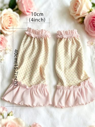 Image of YELAIVP Women Ruffle Leg Warmers Polka Dot Socks For Summer Outfits Beach Vacation