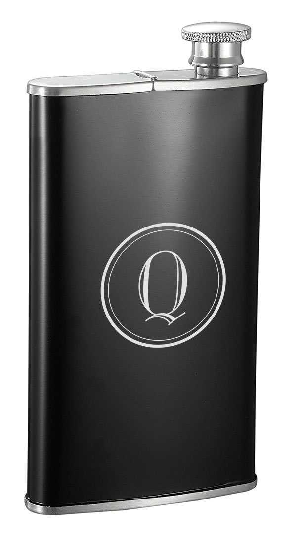 Personalized Visol Edian 4oz Hip Flask with Built-in Cigar Holder with Free Engraving (Q)