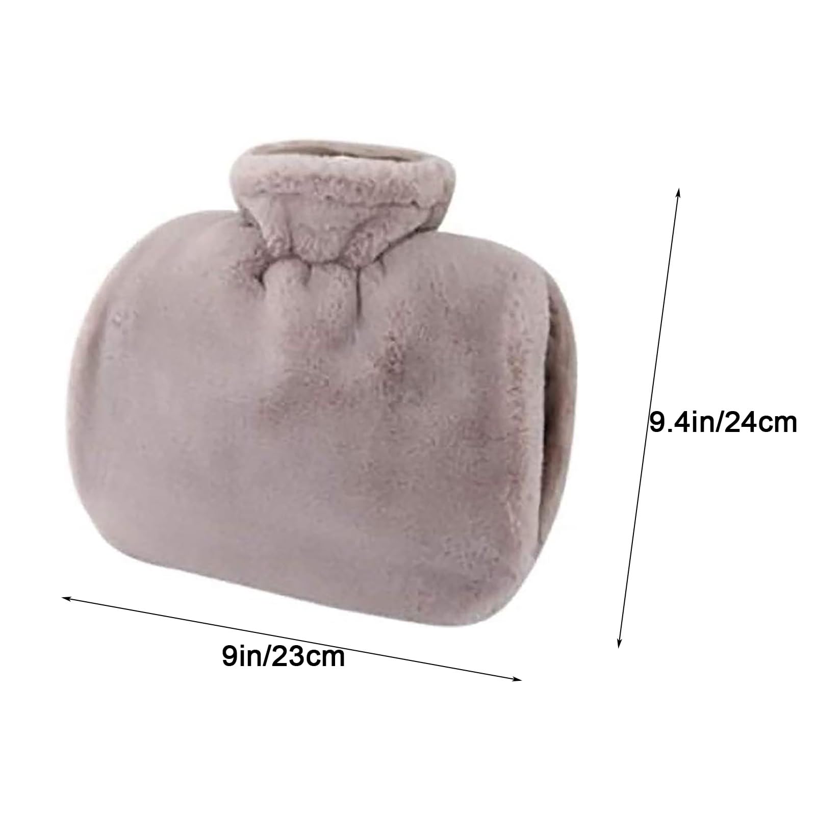 Bouillotte portable, bouillotte en PVC, avec housse en velours amovible, thérapie par le chaud et le froid (marron)
