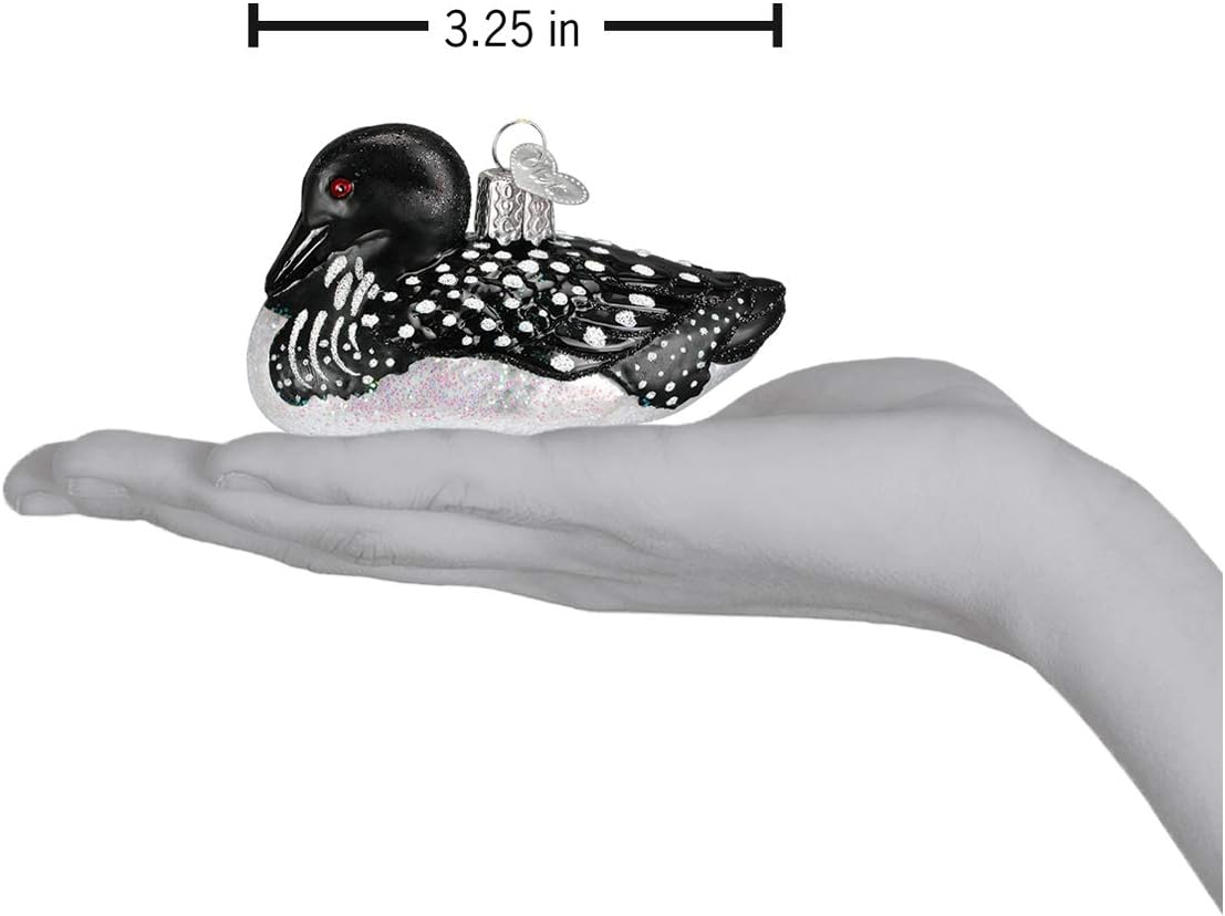 Old World Christmas Loon Glass Blown Ornament for Christmas Tree, Handcrafted Holiday Decoration, Bird Watcher Collection