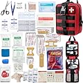 293Pcs/set - First Aid Kit Molle Pouches Emergency Survival Kit Suitable for Outdoor Activities, Home, School, Hiking, Car Travel and Camping - Quick Response First Aid Essentials (Red)