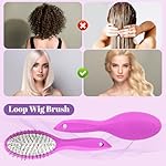 Wig Brush Comb Set, 6pcs Professional Styling Extension Brush Kit with Travel Size for Human and Synthetic Hair - Image 3