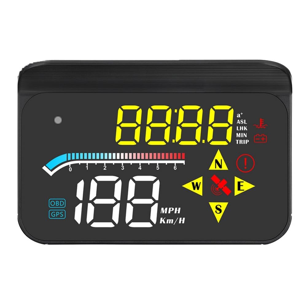 M17 Car HUD Head Up Display Speedometer,Dual System Smart-Digital Driving Overspeed Alarm Reminder Windshield Projector RPM for Cars After 2008