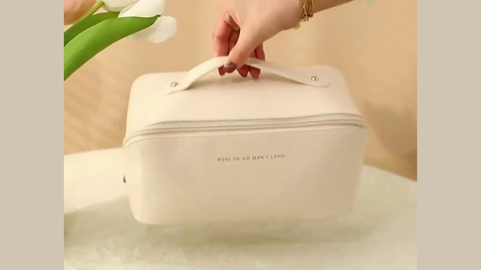 Borsa Cosmetica Da Viaggio In Pelle PU Rosa - Impermeabile, Portatile, Perfetta Per Donne In Giro