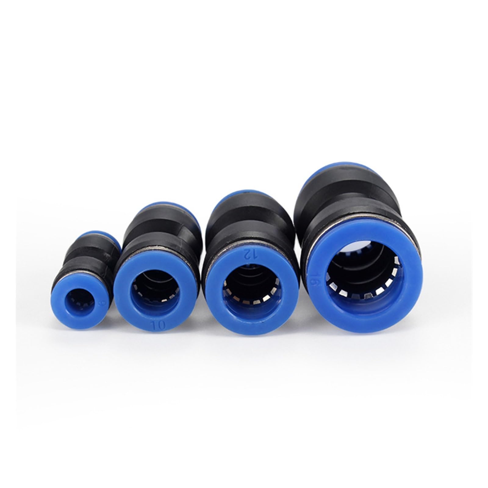 Conector neumático de plástico negro de poliuretano de 4 mm, poliuretano, 6 mm, poliuretano, 8 mm, 10 mm, 12 mm, tubo de manguera de aire y agua, acoplador rápido de gas, 60 unidades