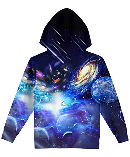 Hgvoetty Space Hoodies For Boys 3D Novelty Sweatshirts For Kids Long Sleeve Youth Hoody Sweater Cool Graphic Hooded Clothing Tops For Girls 14-15 Years #TOP1