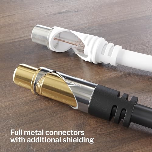4K aerial cable Nylon braided, TV cable 90° angled/straight connector, 7.5m - Image 4
