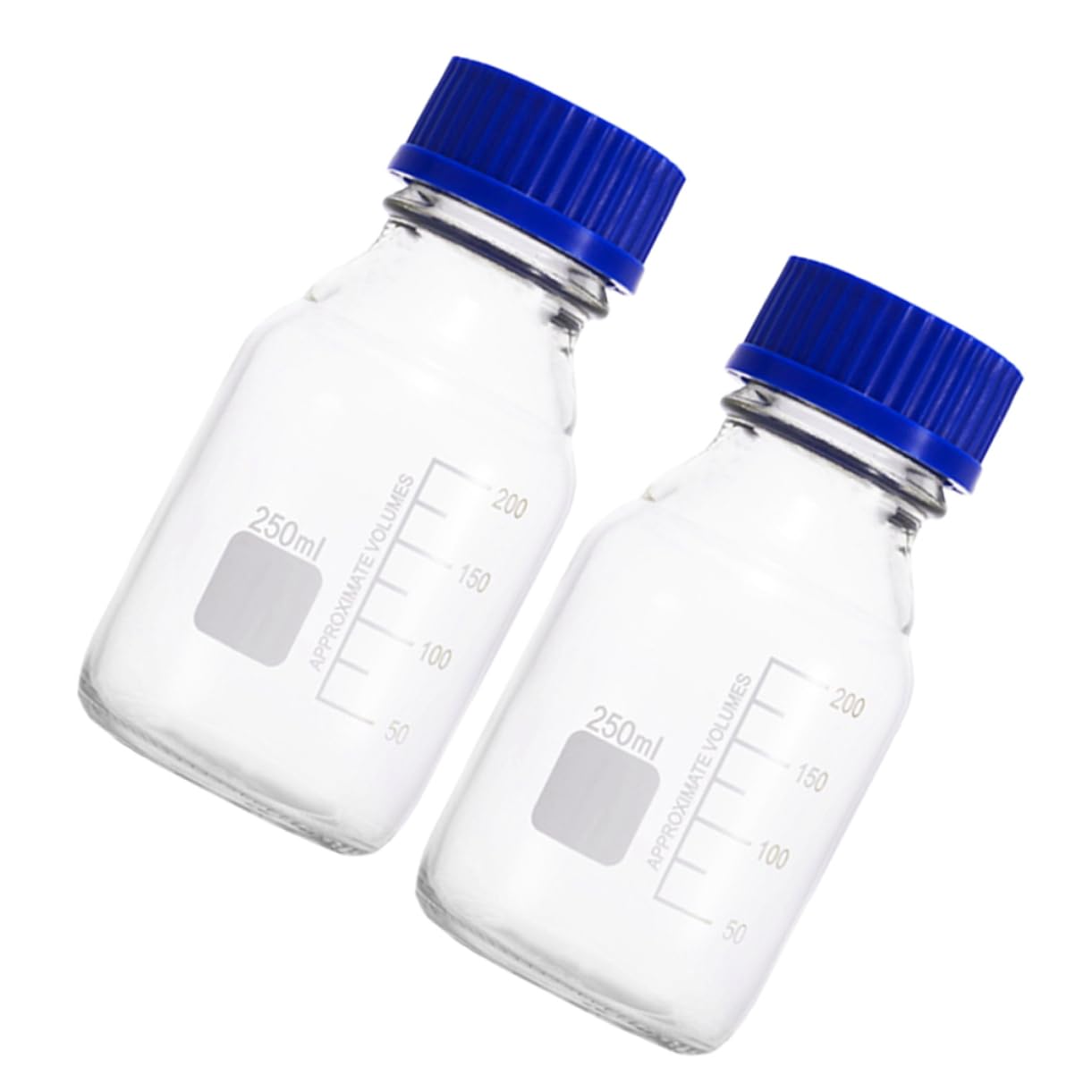 POPETPOP Boccette da Laboratorio in Vetro Graduato 250ml, 2 Pezzi, per Campionamento e Misurazioni Precise, Uso in Industria e Casa