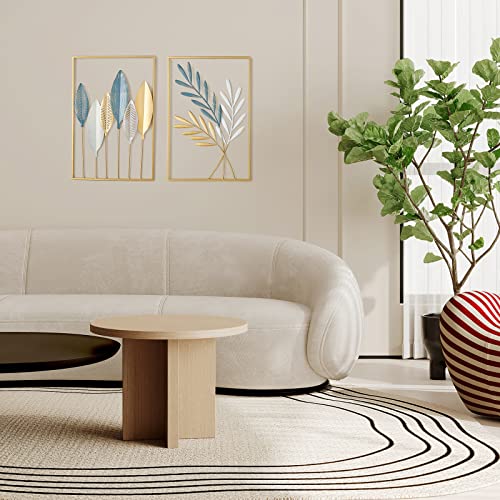 Image of Framing Hub - Golden Metal Wall decor (Set Of 2 leaves Frame)