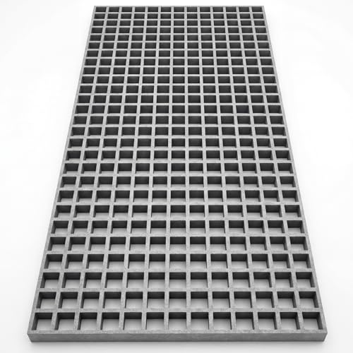 Image of Cinnvoice Fiberglass Molded Grating, Non-Slip Frp Bar Grate Panel 1.5 inch Square Open Mesh Industrial Grating for Floor, Platform, Deck, Drain Trench, Car Wash(48 x 24 x 1.2 in)