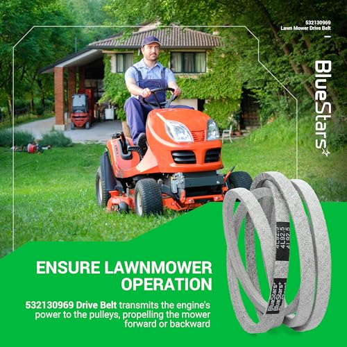 Image of BlueStars 532130969 130969 Deck Drive Belt - for Craftsman Husqvarna Poulan AYP Ariens 21546080 John Deere LA135 L100 LA130 X300 LA105 L130 D130 | Aramid Cord | 1 /2 inch x 92.5 inch | Deck Drive Belt - for Craftsman Husqvarna Poulan AYP Ariens 21546080 John Deere LA135 L100 LA130 X300 LA105 L130 D130