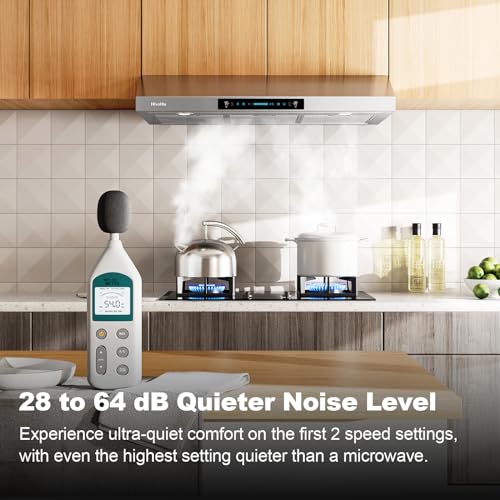 30 Inch Under Cabinet Range Hood with 900-CFM, 4 Speed Gesture Sensing&Touch Control Panel, Stainless Steel Kitchen Vent - Image 4