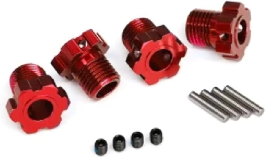Amazon.com: Traxxas 8654R Aluminum 17mm Splined Wheel Hubs, Red