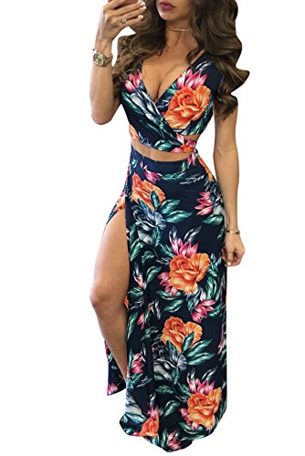 Image of MESLIMA Two Piece Dresses Sets for Women Summer Boho Maxi Dresses