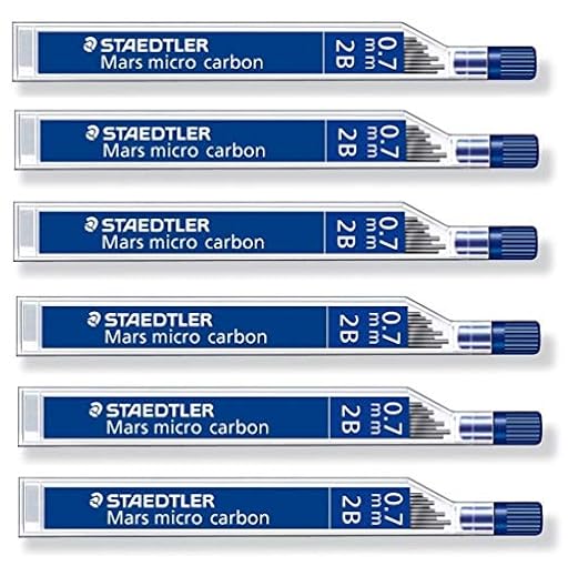 STAEDTLER Mars Micro Carbon 250 0,7 mm 2B - Recambios de plomo para lápices, 6 tubos/paquetes (72 plomos) 2B | Ya disponible en tu tienda friki favorita! En mundofriki.es!