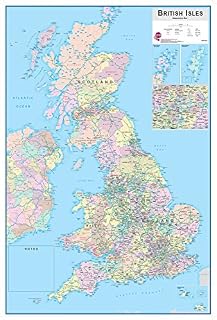 Wallpops WPE0593 British Isles Dry Erase Map - Multi-colour