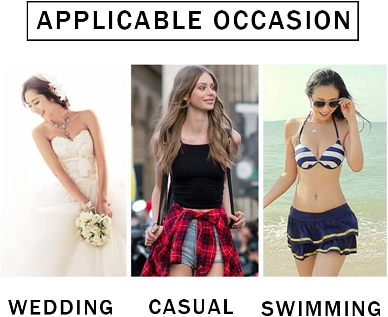 Miniatura 8 de LITTLEMISSY Women Adhesive Plus Clear Strap Sticky Invisible Bra for Push Up with Detachable Strap &Silicone Nipple Cover