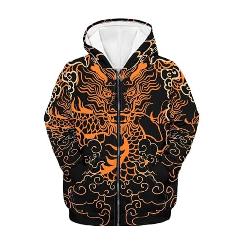 Kid Full Zip Hoodie with Pockets Long Sleeve Pullover Sweatshirt Fall Loose Hooded Jacket Tops for Boys 6-164