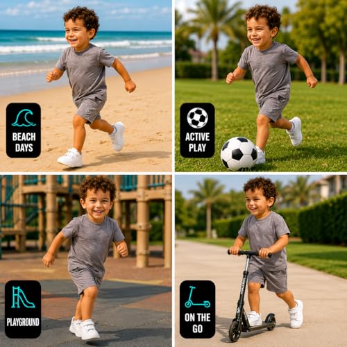 Image of Volcom Toddler Baby Boy Shorts Set - 2 Piece Short Sleeve Graphic Tees and Shorts Infant Toddler Little Boys Summer Outfits