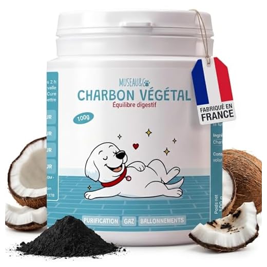 Muzzle & Co Carbón Activado para Perros y Gatos Anti diarrea para Perros y Gatos Favorece la digestión contra el estreñimiento del Gato Flatulencia para Perros 100 g Fabricado en Francia