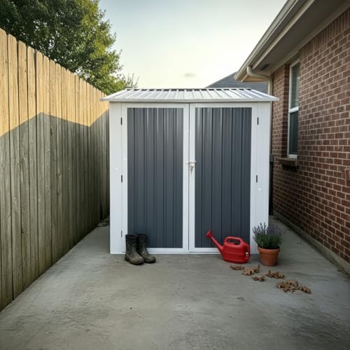 Abri de jardin métallique en acier galvanisé durable gris anthracite - 3