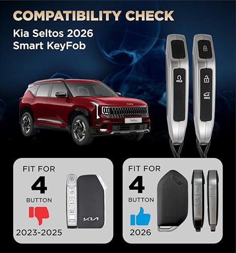 Image of Metalyx Key Cover for Kia Seltos 2026 || HTK HTK(O) HTX HTX(A) GTX GTX(A) || Smart Metal Key Fob Case with Keychain || Anti Scratch | Fall Safe | New Seltos 2025 Facelift KeyFob Case