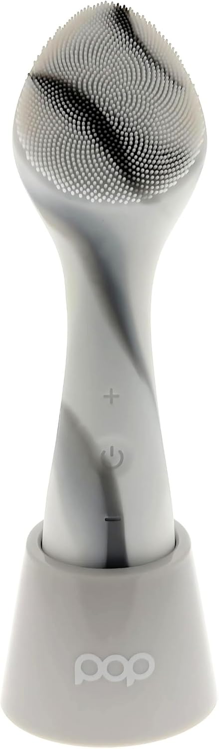 Pop Sonic Spade Facial Cleansing Device - Facial Massager to Cleanse, Massage & Infuse - Soft Silicone Bristles w/ 12,000 Vibrations Per Minute - Waterproof Face Brush Cleanser