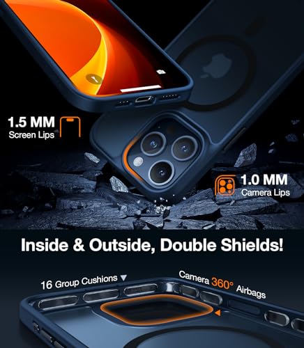 Image of TORRAS Magnetic Shockproof for iPhone 15 Pro Case, [Military-Grade Drop Tested] [Compatible with MagSafe] Translucent Slim Protective Anti-Scratch Anti-Fingerprint Guardian Mag 2023