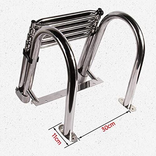 Escalera telescópica para barco 4 peldaños acero inoxidable miniatura 2