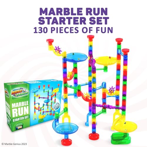 image for Marble Genius Marble Run - 130 Complete Pieces Maze Track Toys for Adu