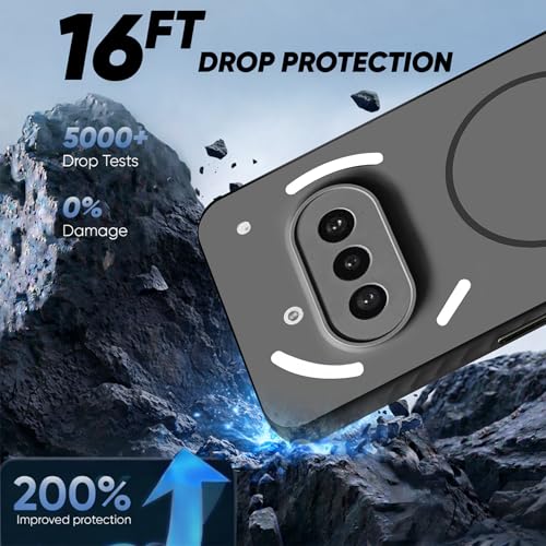 Image of KARWAN Slim Shockproof Back Case Cover Compatible with Nothing 3A,Dual Layer Armor Protection with Matt Finish, Heavy Duty Cover with Magnetic MagEase Wireless Charging (Black)