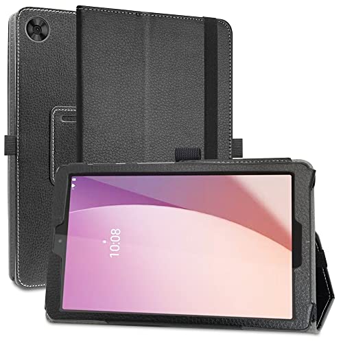 MAMA MOUTH Compatible con Lenovo Tab M8 4th Gen Funda,Soporte Cuero con Slim PU Funda Caso Case para 8' Lenovo Tab M8 (4th Gen) TB300FU(Not fit Tab M8 3rd Gen/ 2nd Gen),Negro