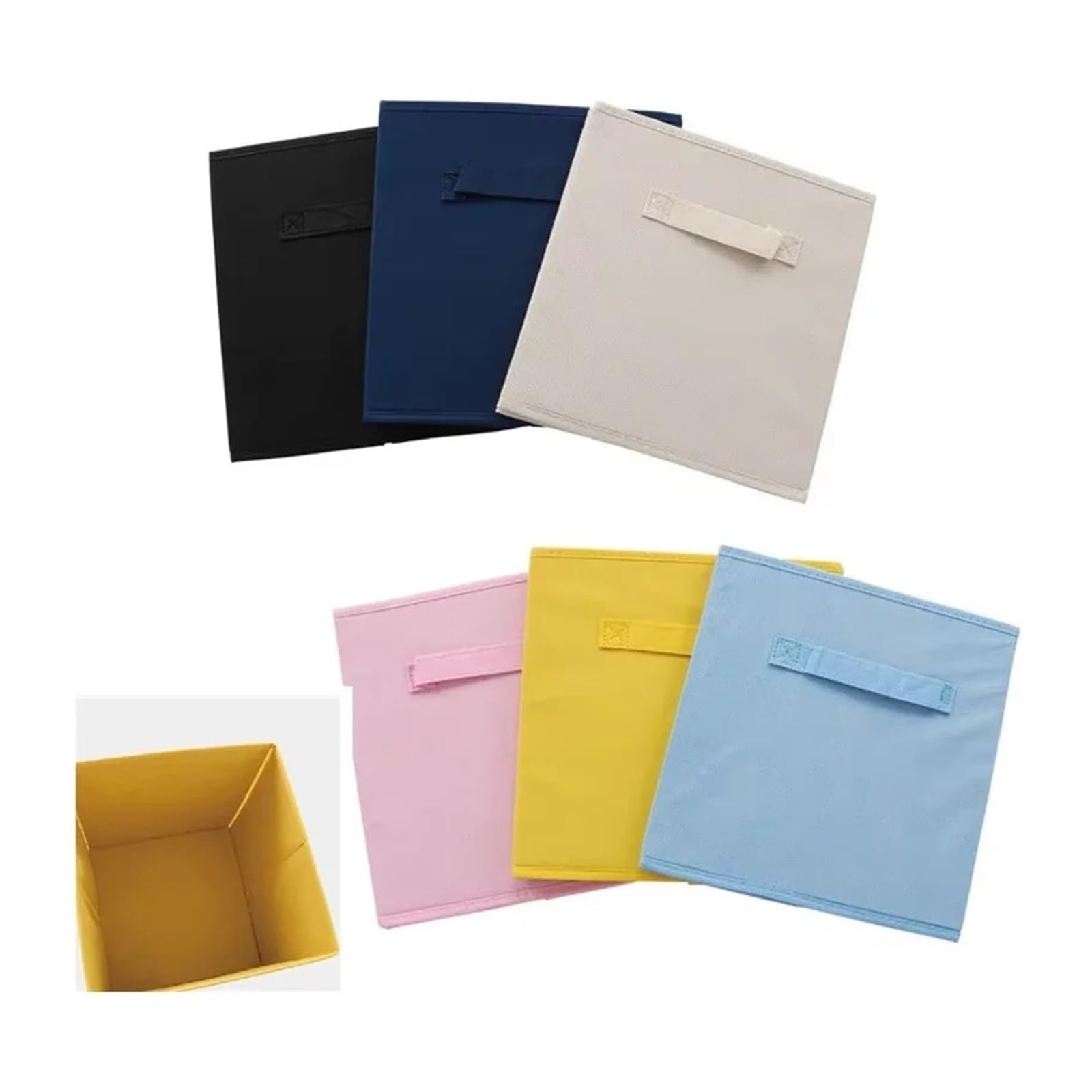 Aufbewahrungsboxen Stoff Würfelförmiger Aufbewahrungskorb aus Stoff, Faltbare Aufbewahrungsbox for Haushaltswaren, Aufbewahrungsorganizer for Schränke und Schubladen(Pink)