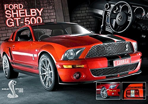 Affiche Red Mustang GT500 Easton poster 3D relief 47x67 cm