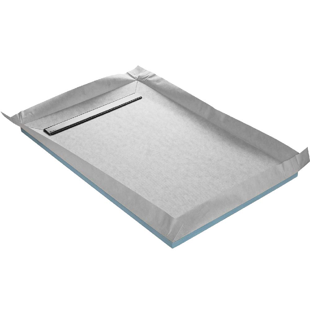 Receveur de douche à carreler caniveau 4 pentes + natte étanche + siphon ultra plat - 100 x 100 cm