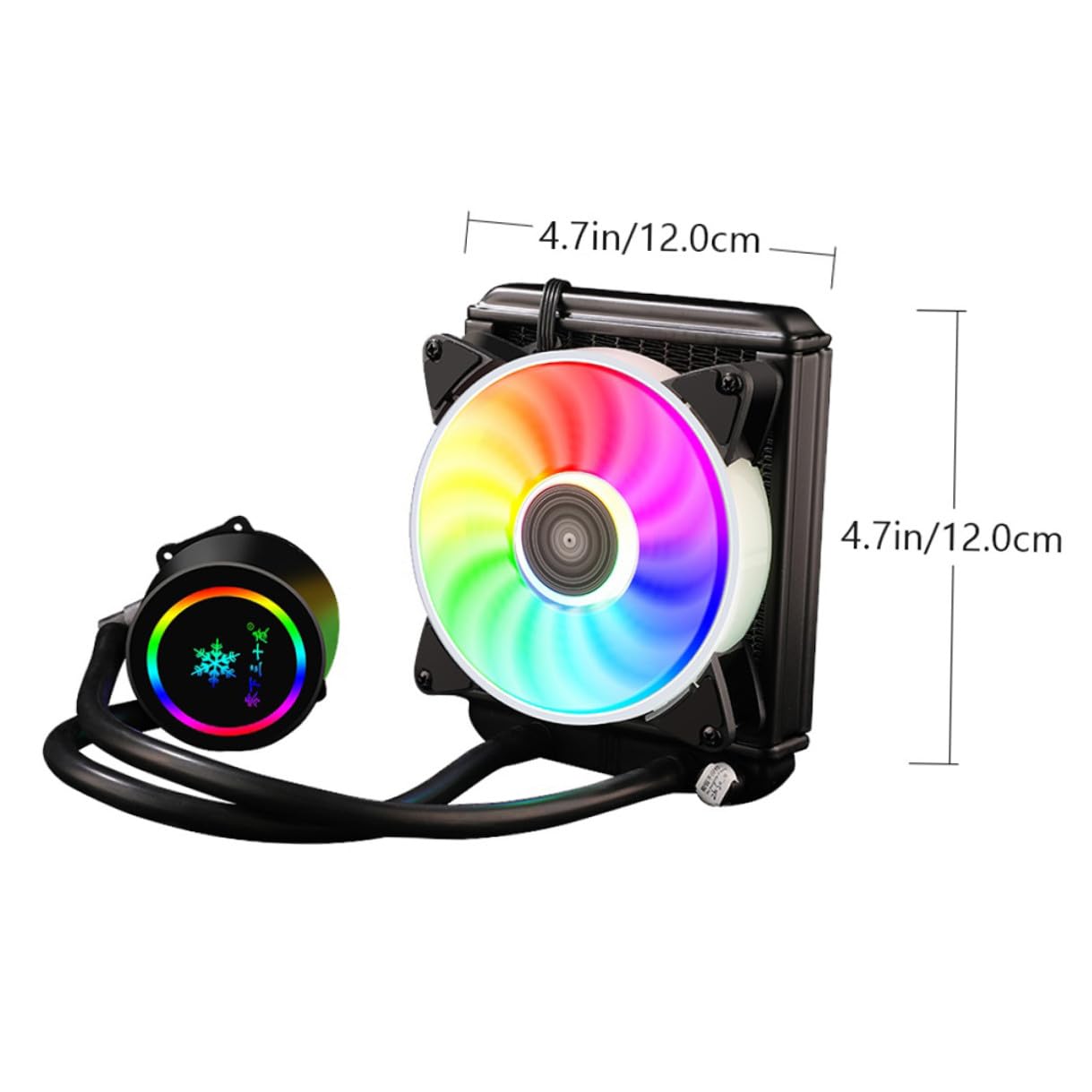 Professional Liquid CPU Radiator Cooler with 120mm Argb Fan, Integrated Water Cooling System for Gaming Desktop Pcs, High-Efficiency Heat Sink Compatible with Intel and Other