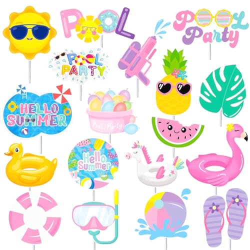 36Pcs Summer Cupcake Toppers,Pool Party Decorations - image 1