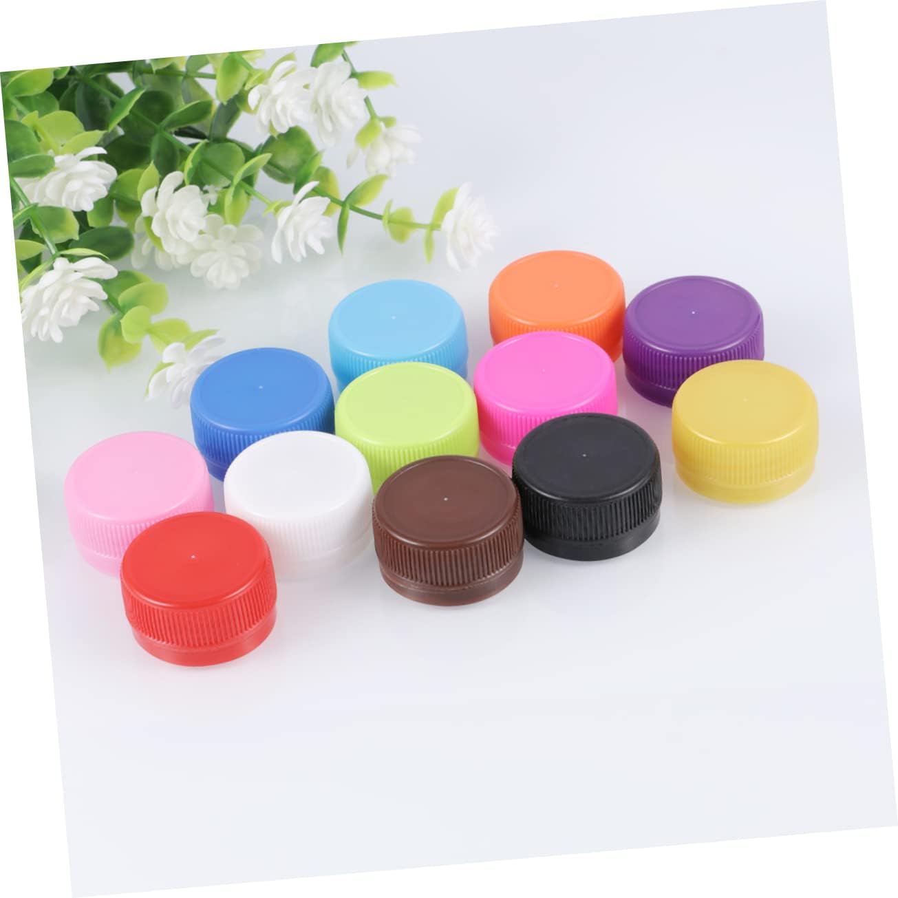 200pcs Plastic Water Bottle Caps for Boys and Girls DIY Smoothie Bottle Covers Reusable Accessories