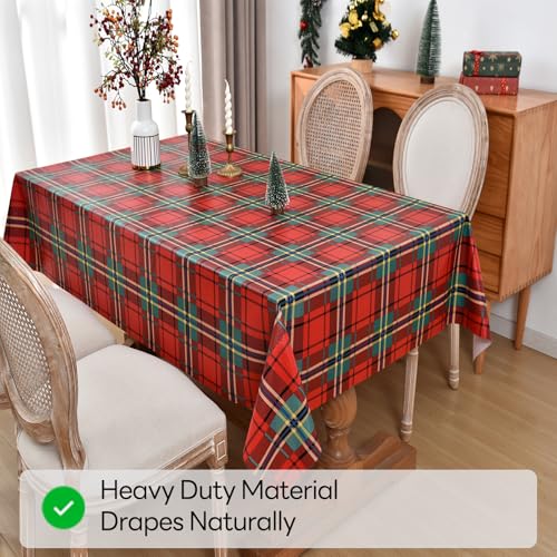 Nappe de Noel impermeable en vinyle pliable rouge table - 6