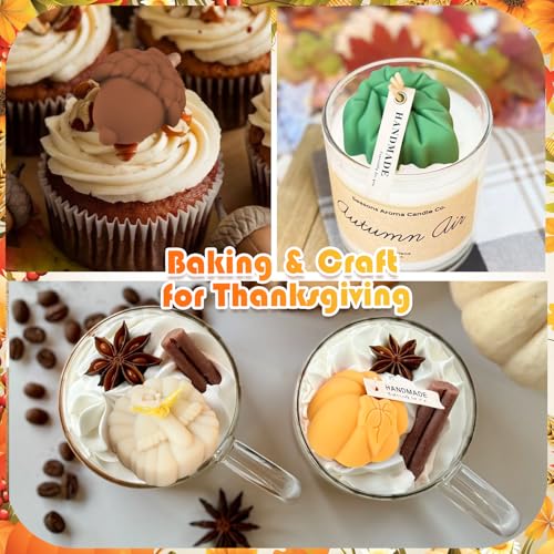 Image of 2PCS Thick Thanksgiving Molds, 6-Cavity Turkey, Pumpkin, Acorn Designs
