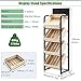 KJZQLMZ Industrial Style Wooden Retail Display Rack, Commercial Supermarket Fruit and Vegetable Display Stand, Home Pantry Potato Storage Rack, Metal Fruit Rack (Light 4 Tier)