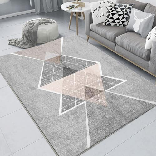 Tapis de sol doux antidérapant motif géométrique moderne salon - 2