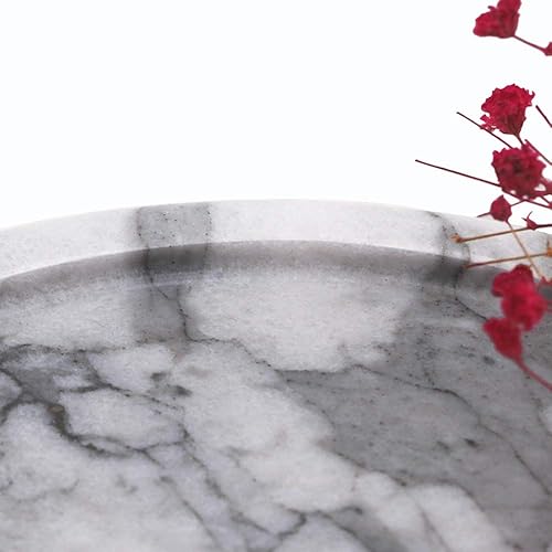 Miniatura 6 de Bandeja decorativa circular de piedra de mármol para mostrador, tocador, mesita de noche o escritorio, diámetro de 5-12 pulgadas