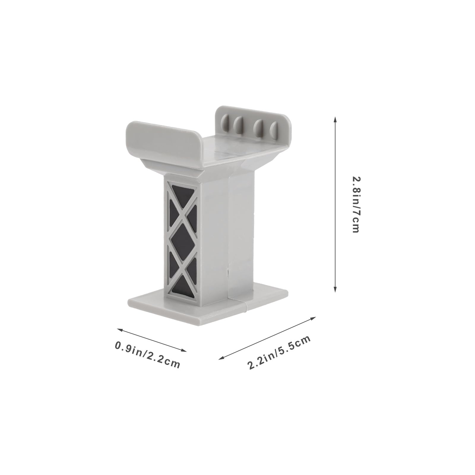 ERINGOGO 6pcs HO Scale Light Grey Plastic Standard Gauge Train Track Supports - Bridge Risers & Tunnels - Boys Toys - Train Bridge Pier Toys