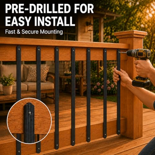 Balaustres rectos de aluminio para terrazas modernas y zonas de piscina seguras 6