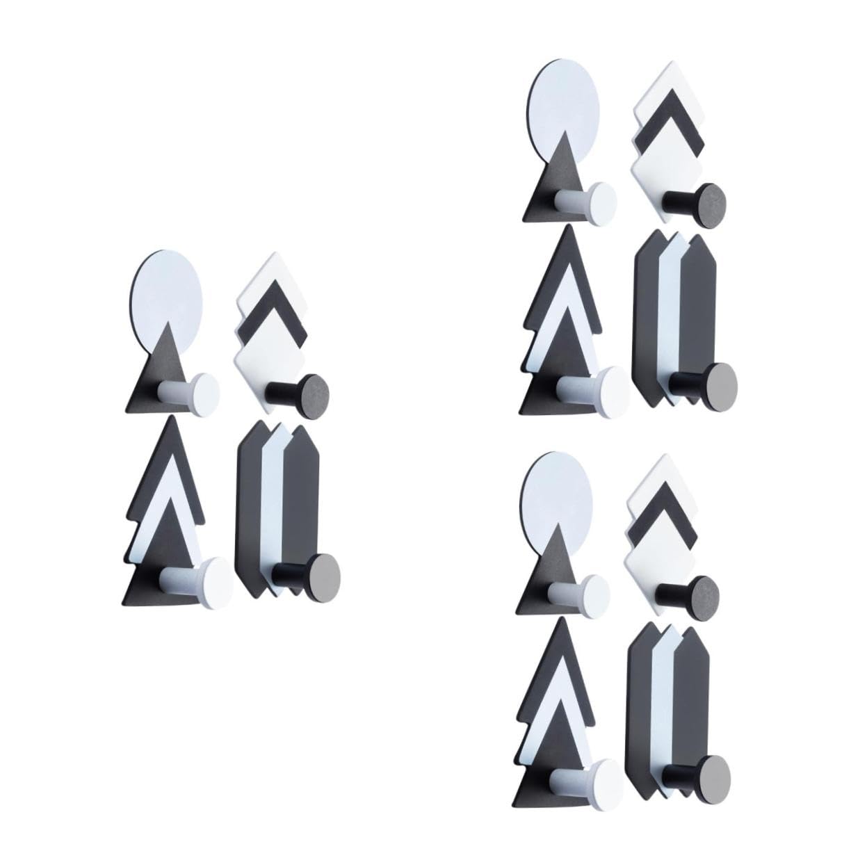 POPETPOP 12piezas Ganchos Adhesivos De Hierro Diseño Geométrico Para Decoración De Pared Soportes Para Cocina y Baño Sin Perforaciones Fáciles De Instalar