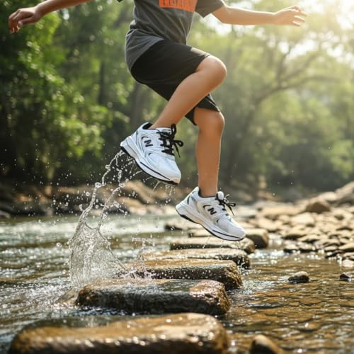 Image of Stylish Kids Lightweight Mesh Sports Running Shoes for Boys | Comfortable Lace-Up Casual Sneakers with Cushioned Sole for School, Outdoor Play