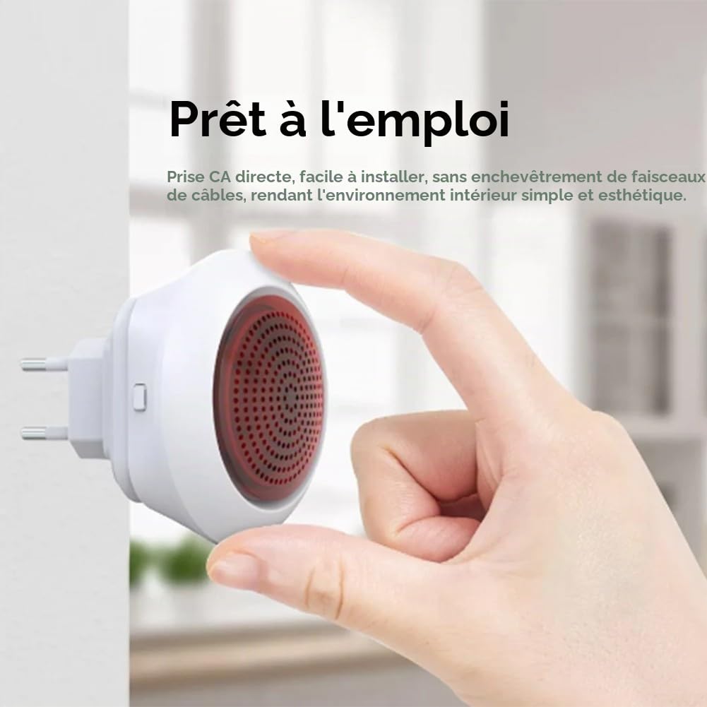 Sirène d'alarme pour Tuya sans fil pour Zigbee3 0, son et flash puissants, installation Plug and Play, système d'alarme de liaison